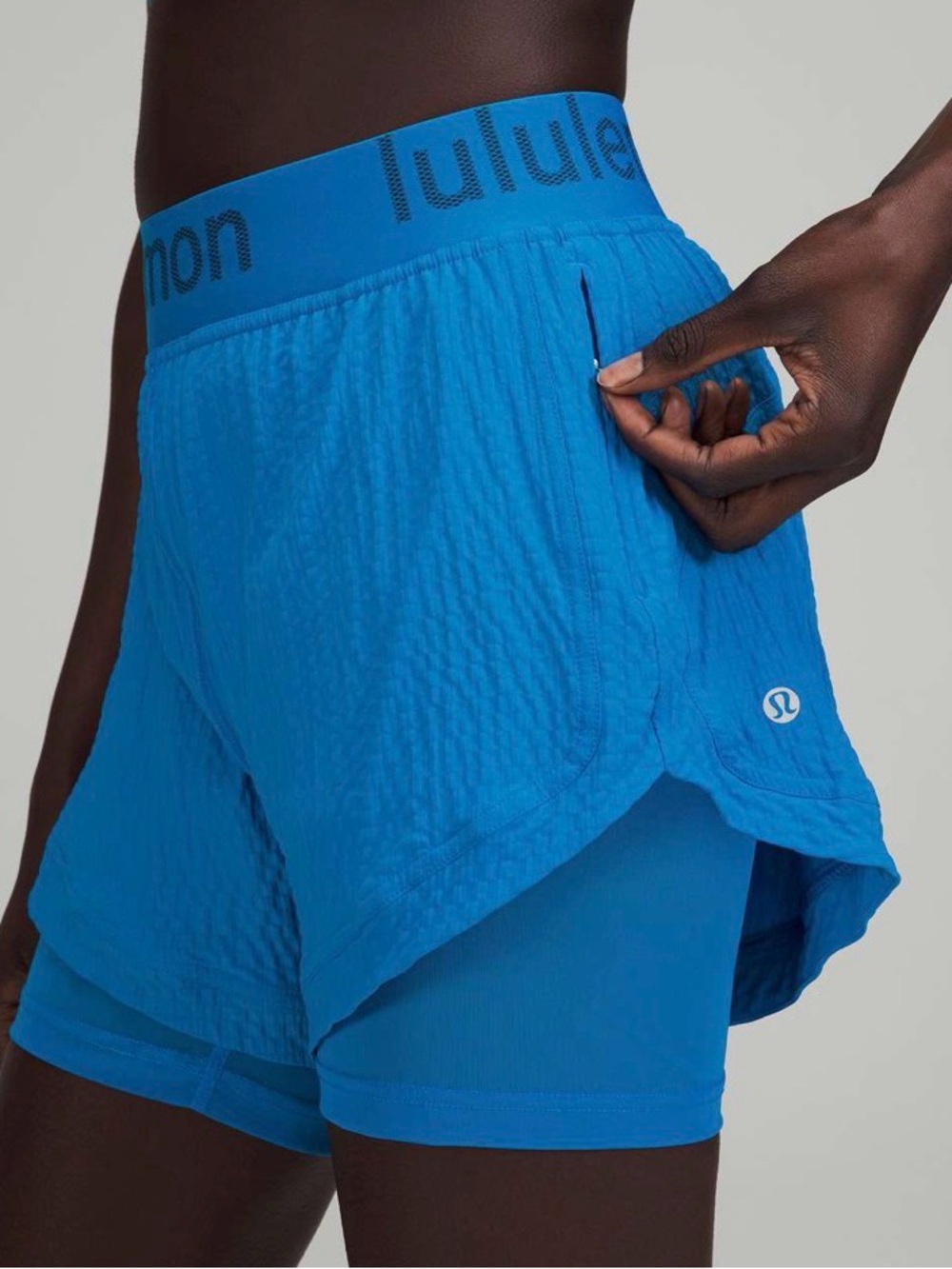 lululemon athletica Women’s Electric Blue Dual-Layer Training / Running Shorts